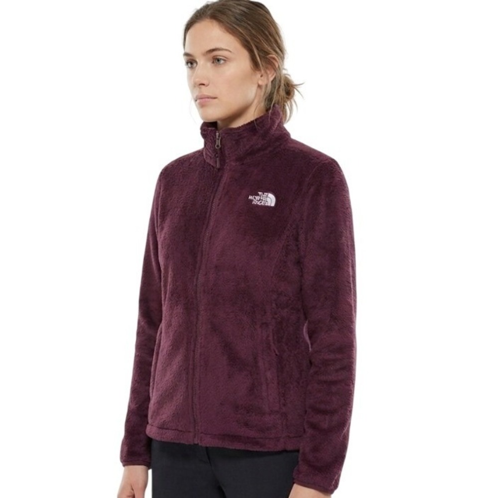 The North Face Medium Fleece Jacket Burgundy Full Zip Women Casual Outdoors Warm